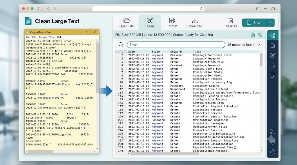 How to Clean and Format Large Text Files Online Safely